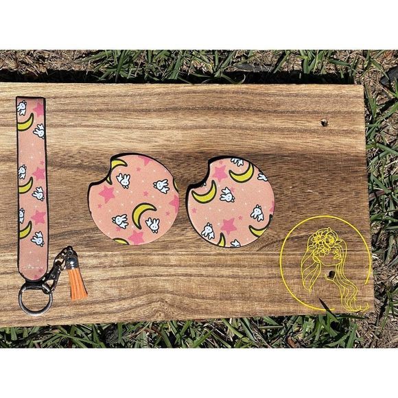 Anime Sailor Moon Car Coasters & Keychain | Car Accessories | Car Coaster - Picture 1 of 10